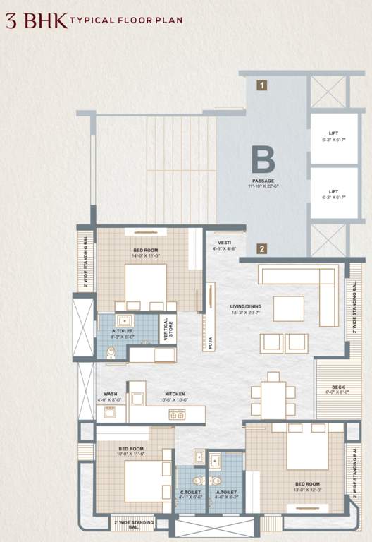  the iconic B Typical Cluster Plan