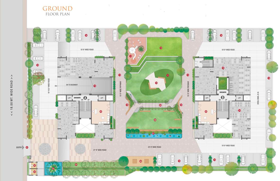 shivanta vivanta Shivanta A To B Cluster Plan For Ground Floor