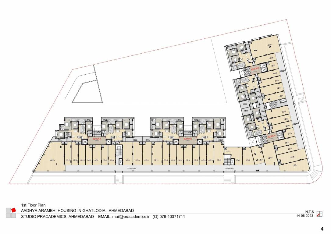  aadhya arambh Block A , Block B, Block C, Block D Cluster Plan for 1st Floor