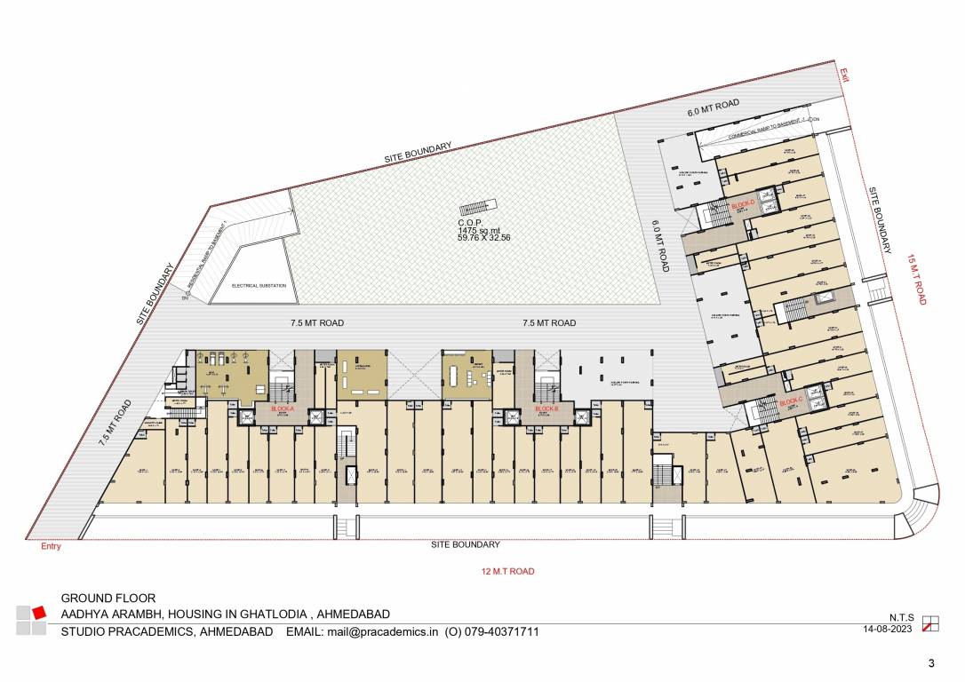  aadhya arambh Block A, Block B, Block C, Block D Cluster Plan for ground Floor