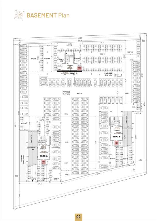  prince elysium Block A, B And C Cluster Plan for Basement Floor