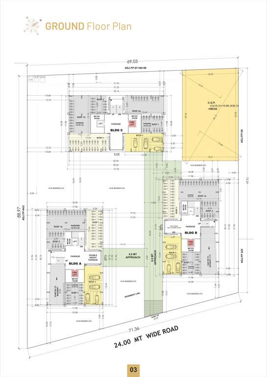  prince elysium Block A, B And C Cluster Plan for ground Floor