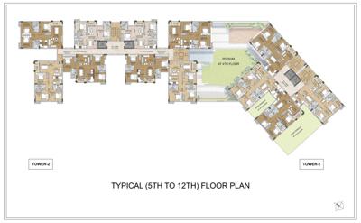  shree-heights Tower 1 And Tower 2 Cluster Plan from 5th to 12th Floor