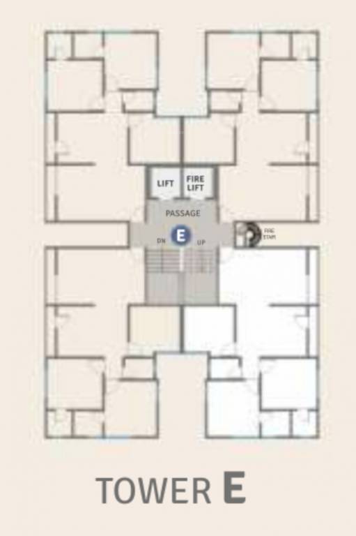  heights Tower E Typical Cluster Plan