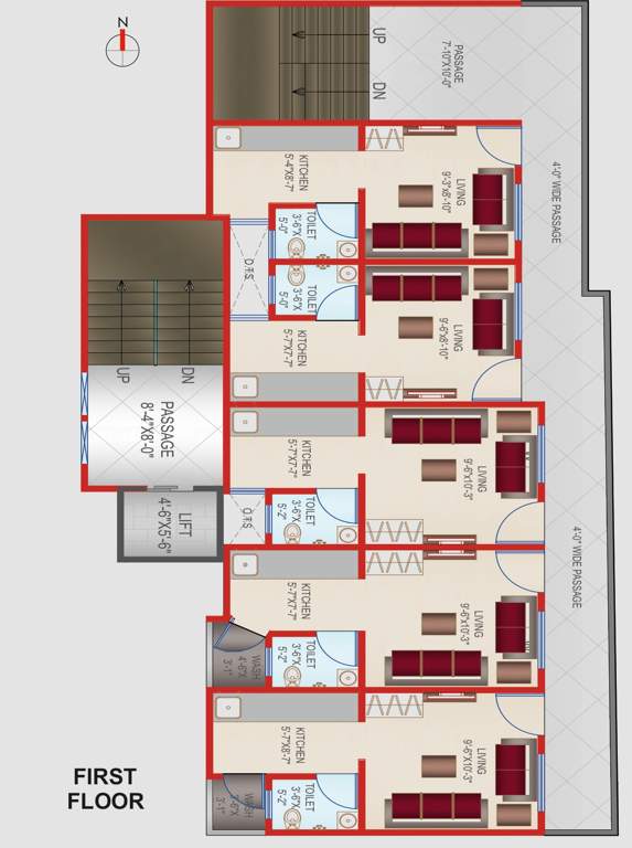  gajanan residency ii Gajanan Residency II Cluster Plan for 1st Floor