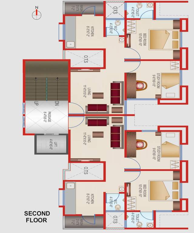  gajanan residency ii Gajanan Residency II Cluster Plan for 2nd Floor
