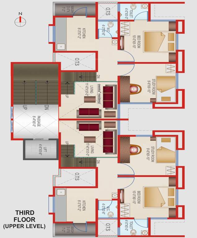  gajanan residency ii Gajanan Residency II Cluster Plan for 3rd Floor