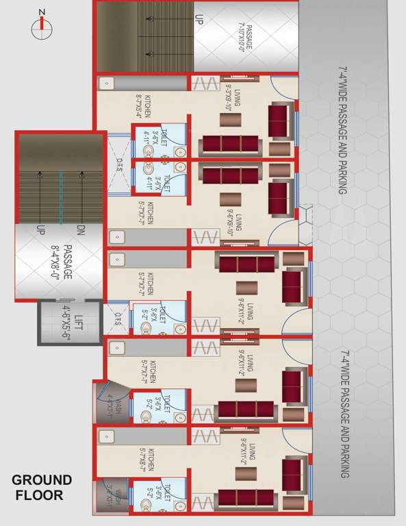  gajanan residency ii Gajanan Residency II Cluster Plan for ground Floor