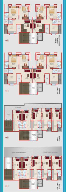  gajanan residency ii Gajanan Residency II Cluster Plan from ground to 3rd Floor