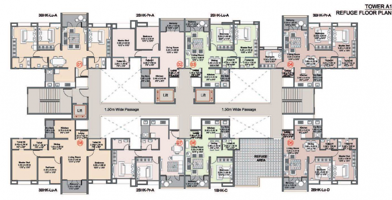 riverdale Tower 1 Cluster Plan For Typical Floor Plan