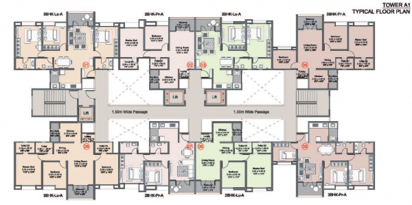 Tower 1 Cluster Plan For Typical Floor Plan riverdale Tower 1 Cluster Plan For Typical Floor Plan