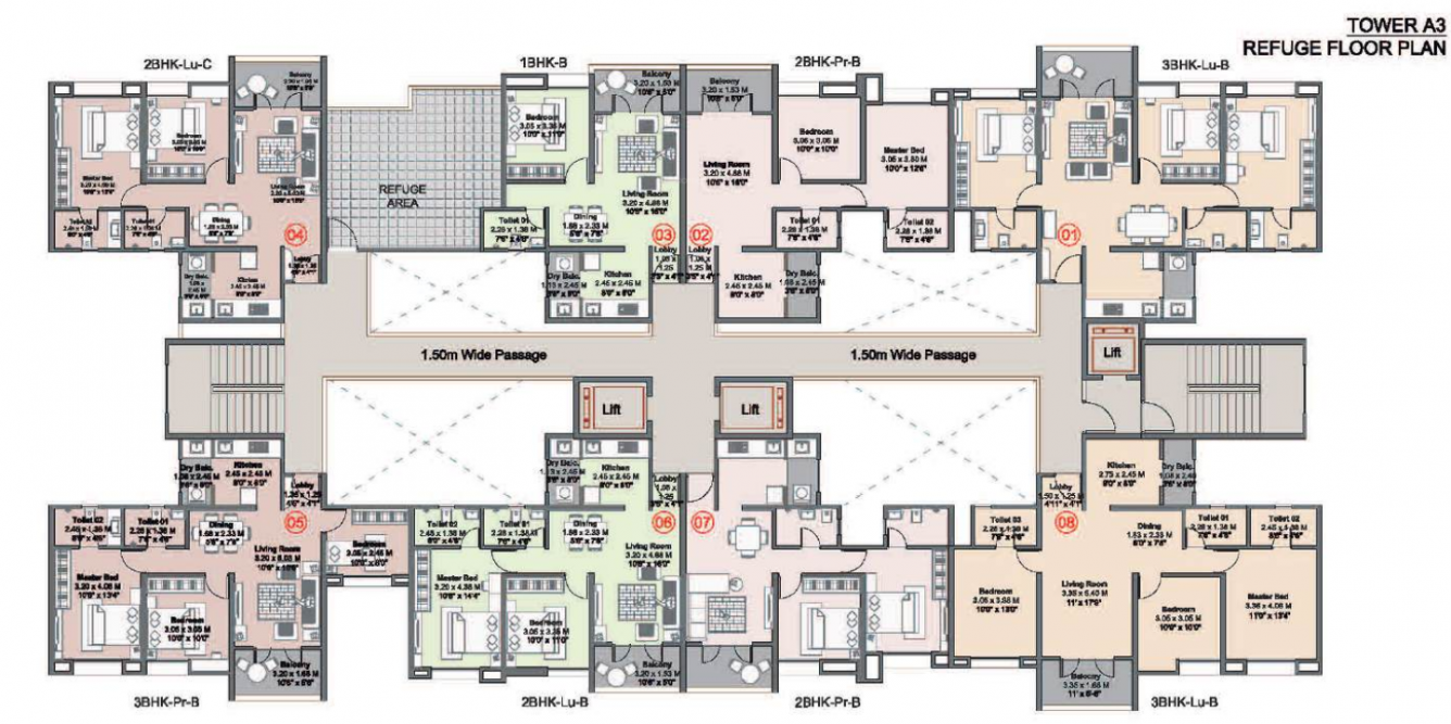 riverdale Tower 3 Cluster Plan For Typical Floor Plan