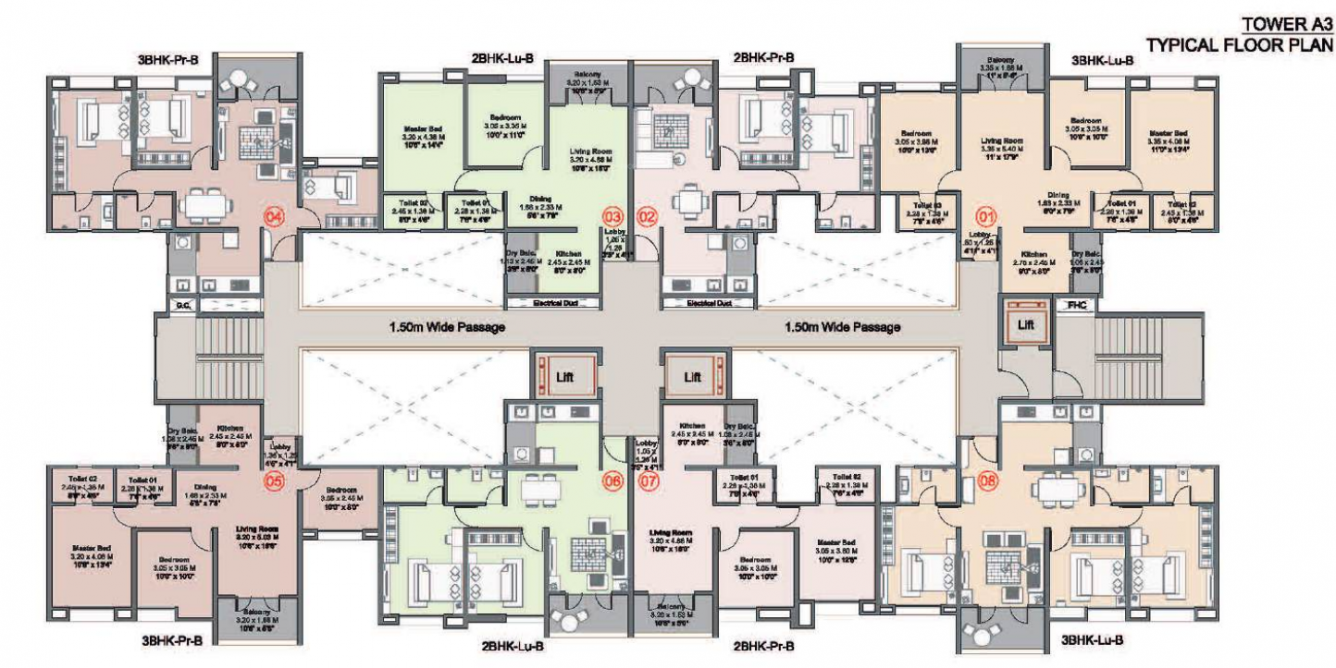 riverdale Tower 3 Cluster Plan For Typical Floor Plan