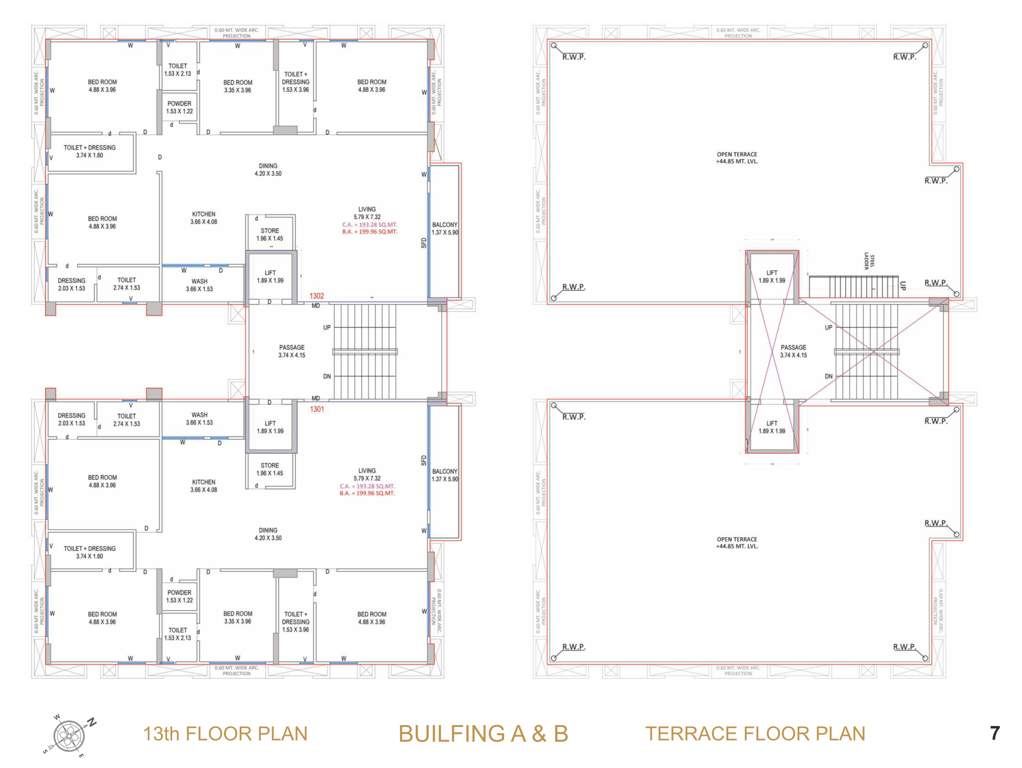  avenue Block A And B Cluster Plan for 13th Floor