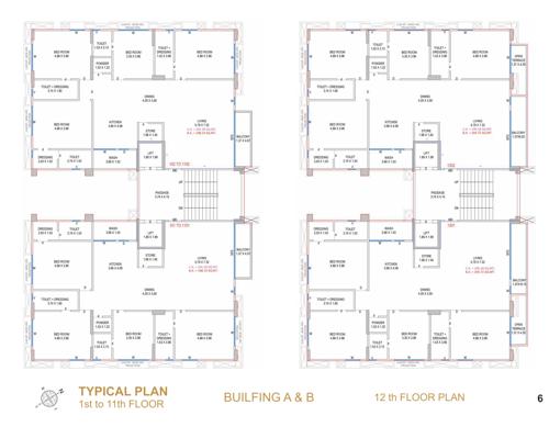  avenue Block A And B Cluster Plan from 1st to 12th Floor