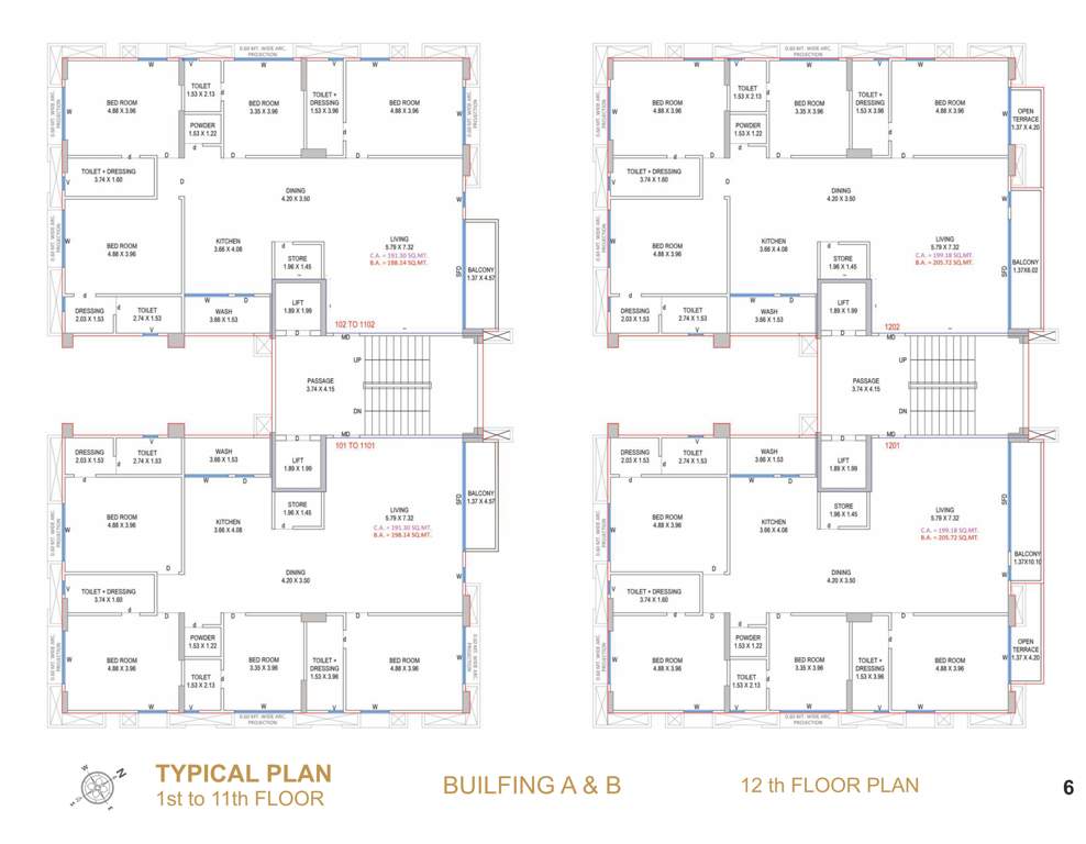  avenue Block A And B Cluster Plan from 1st to 12th Floor