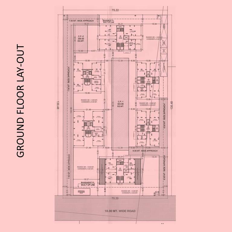 shubham pearl Block A, Block B, Block C, Block D, Block E, Block F  Cluster Plan for ground Floor