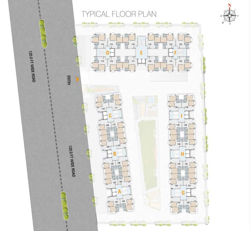  homes Block A Block A, Block B, Block D, Block E, Block F, Block G, Block H, Block I  Typical Cluster Plan