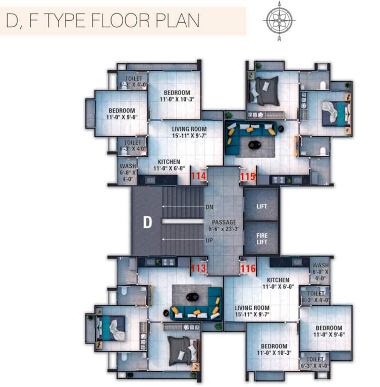  homes Block D, Block F  Cluster Plan