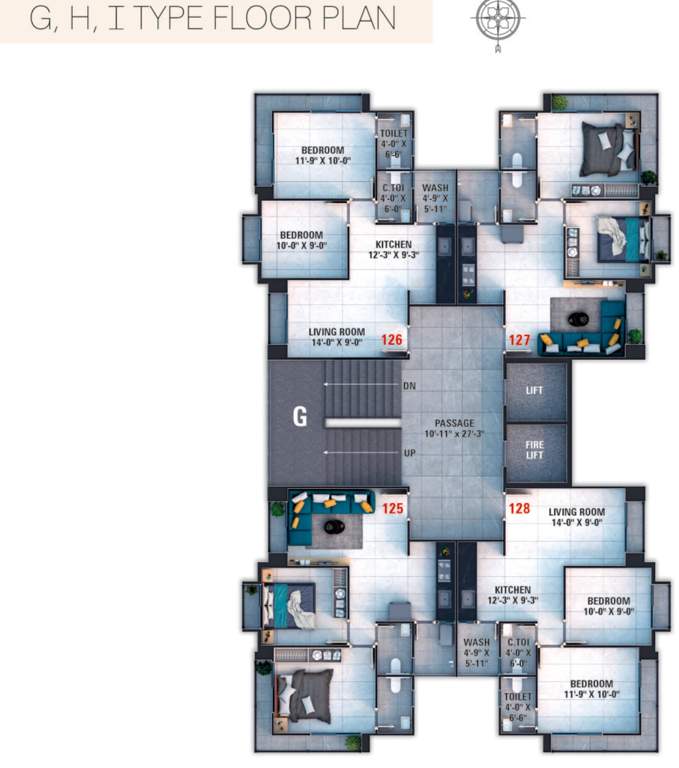  homes Block G, Block H, Block I Cluster Plan