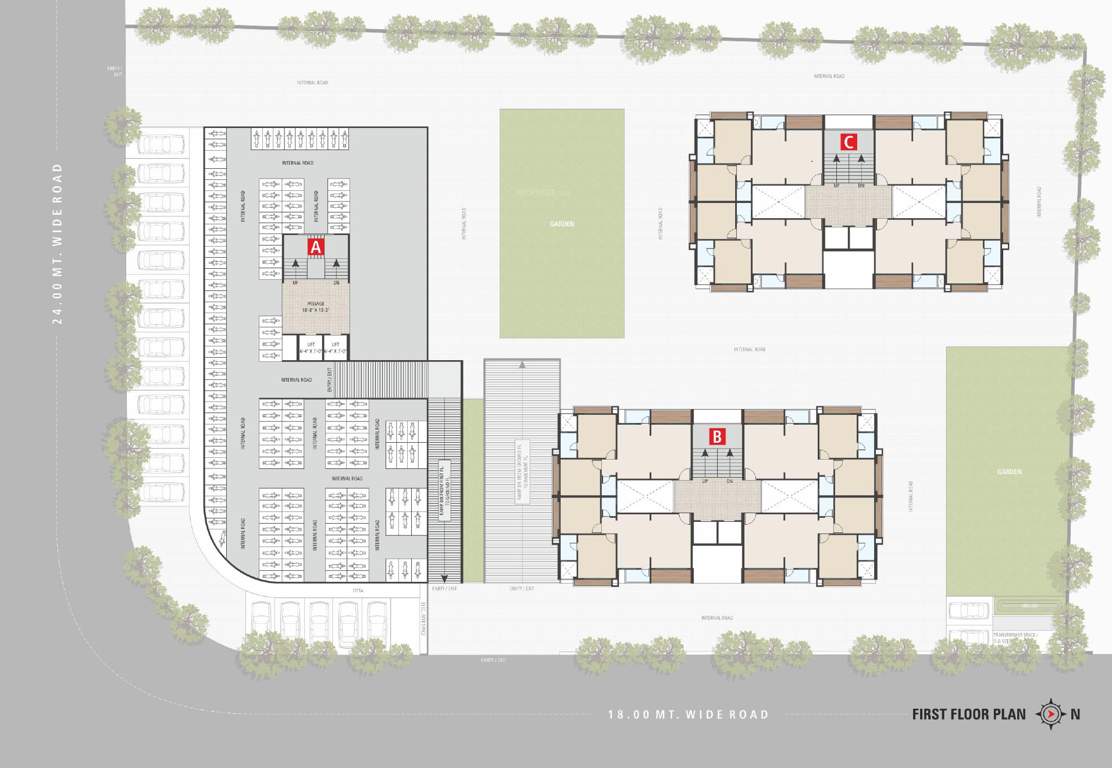  parisar A, B, C Cluster Plan For 1st Floor