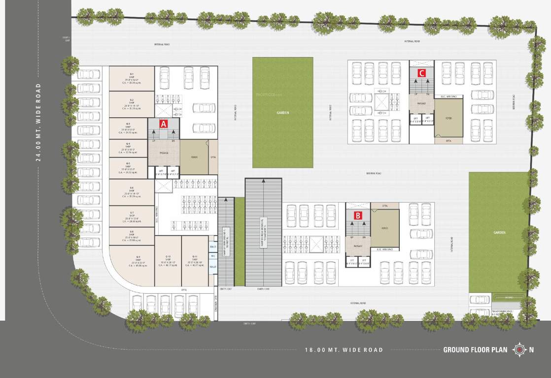  parisar A, B, C Ground Cluster Plan