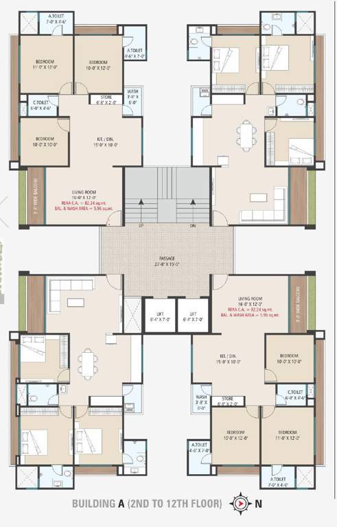  parisar A Cluster Plan From 2nd To 12th Floor