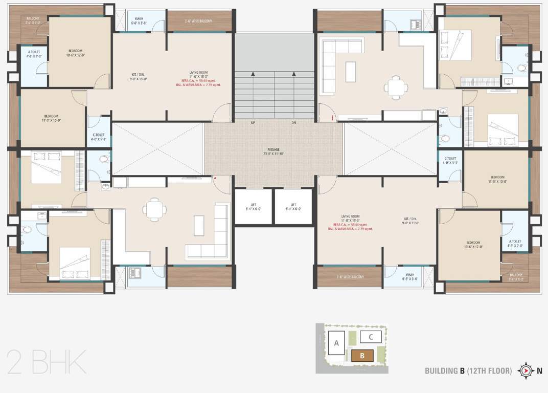  parisar B Cluster Plan For 12th Floor