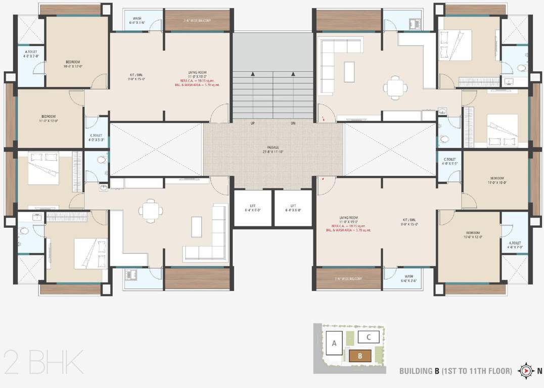  parisar B Cluster Plan From 1st To 11th Floor