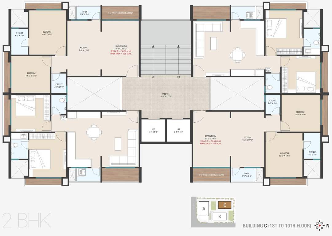  parisar C Cluster Plan From 1st To 10th Floor