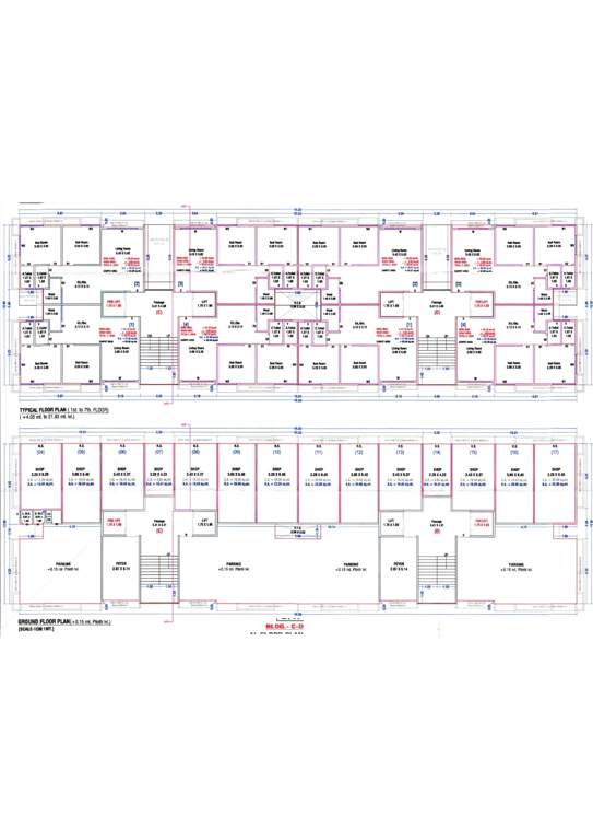 flower view homes Block C And Block D Cluster Plan from ground to 7th Floor
