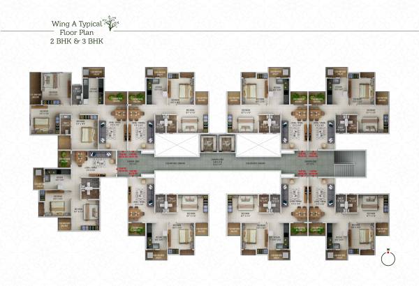  park Wing A Cluster Plan for Typical  Floor