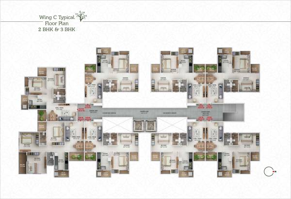  park Wing C Cluster Plan for Typical  Floor