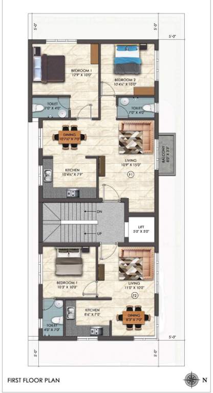  rhea apartment Rhea Cluster Plan for 1st Floor