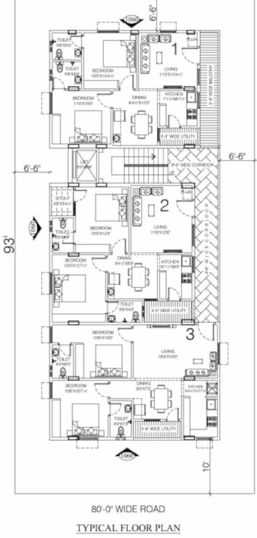 ishitha castle Ishitha Castle Cluster Plan from 1st to 5th Floor