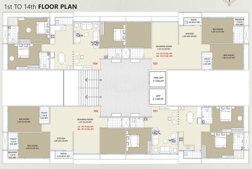  shivalik-candle Shivalik Candle Cluster Plan from 1st to 14th Floor