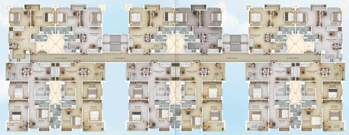  flora Block B Typical Floor Cluster Plan