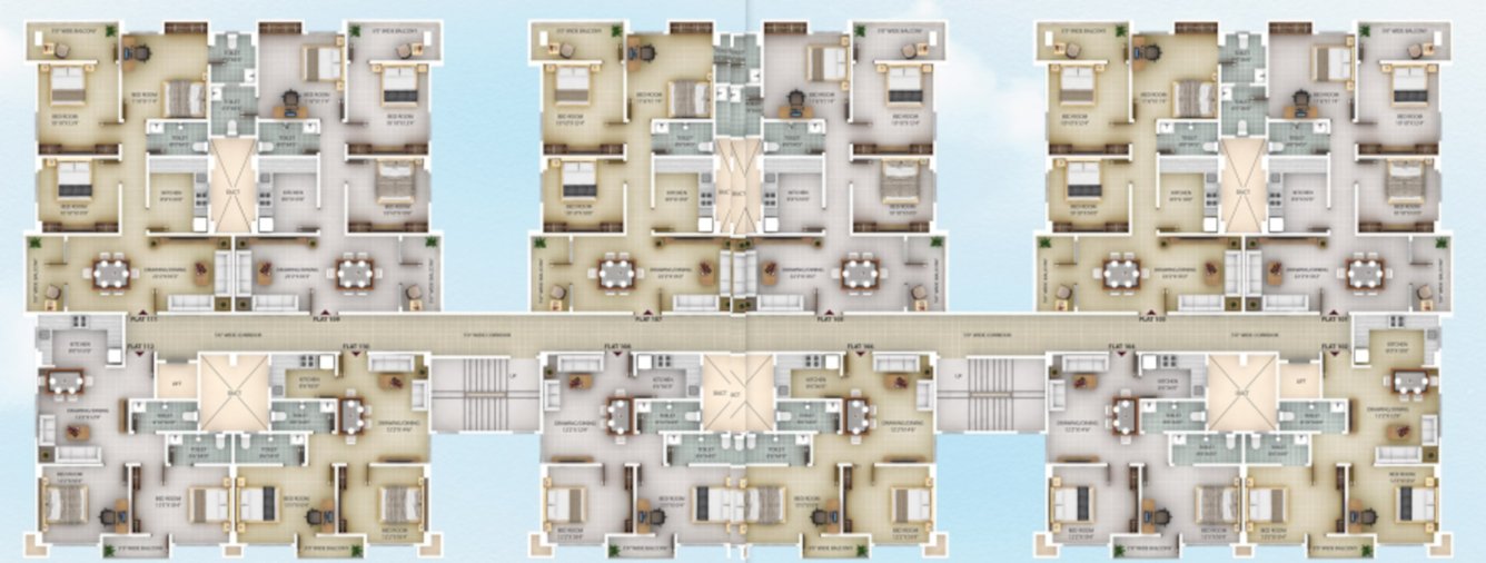  flora Block C Typical Floor Cluster Plan