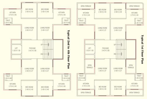  saiguru-flats-2 Saiguru Flats 2 Cluster Plan from 1st to 4th Floor