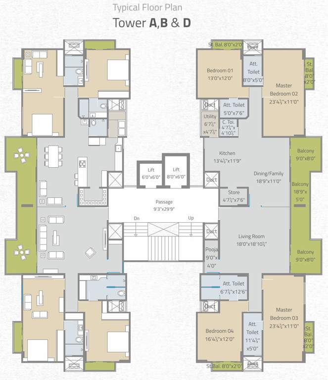  oakwoods Tower 1 Cluster Plan