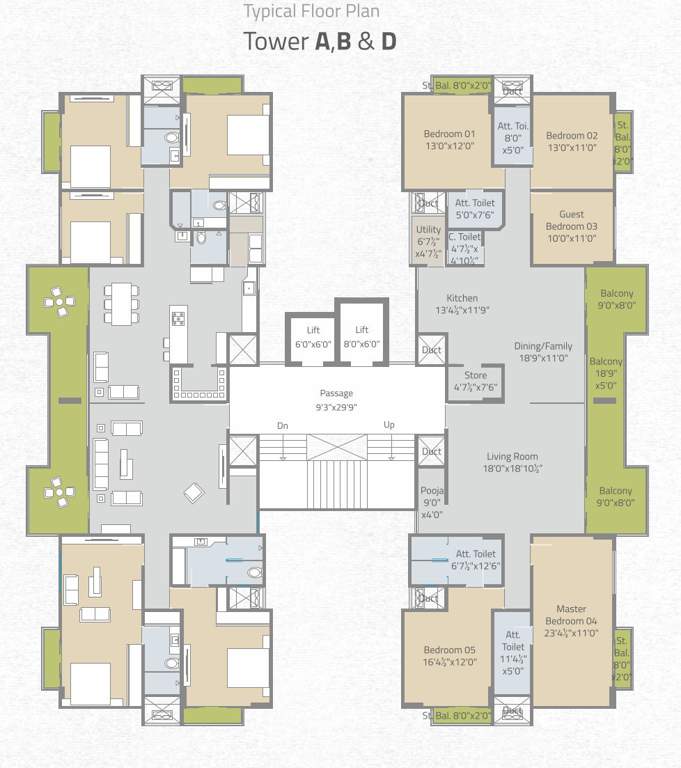  oakwoods Tower 1 Cluster Plan