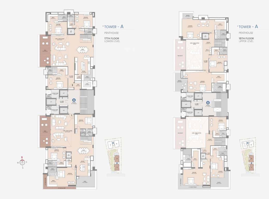 skyteria Block A Cluster Plan from 17th to 18th Floor