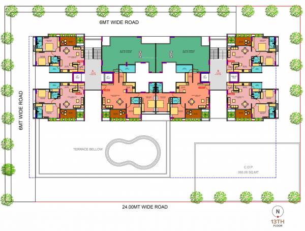  center-point A, B Cluster Plan For 13th Floor