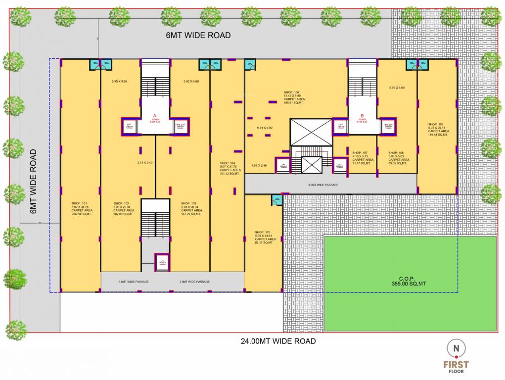  center point A, B Cluster Plan For 1st Floor