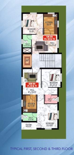  evita Crest Evita Cluster Plan From 1st To 3rd Floor