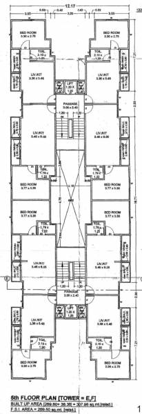  abvaa-avenue E, F Cluster Plan For 5th Floor
