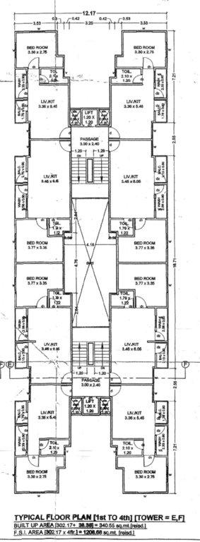  abvaa avenue E, F Cluster Plan From 1st To 4th Floor