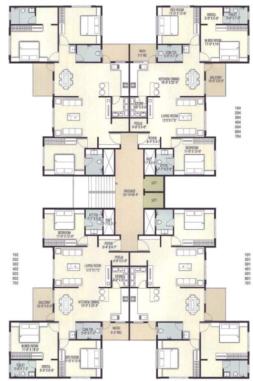  shikhar phase 2 Tower F Cluster Plan From 1st To 7th Floor