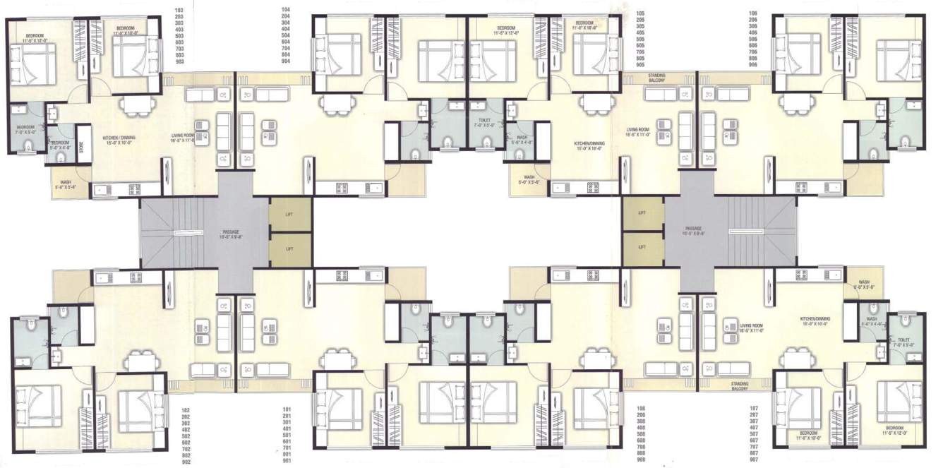  shikhar phase 2 Tower H Cluster Plan From 1st To 9th Floor
