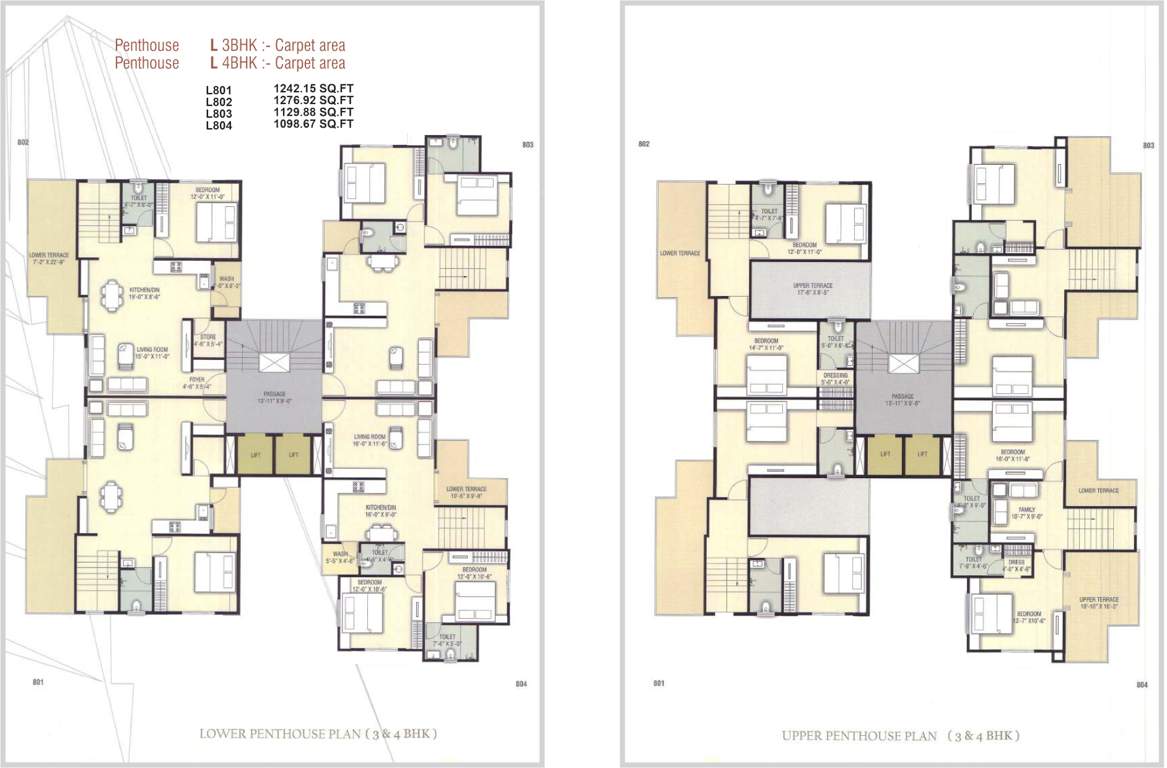  shikhar phase 2 Tower L Cluster Plan for 8th Floor